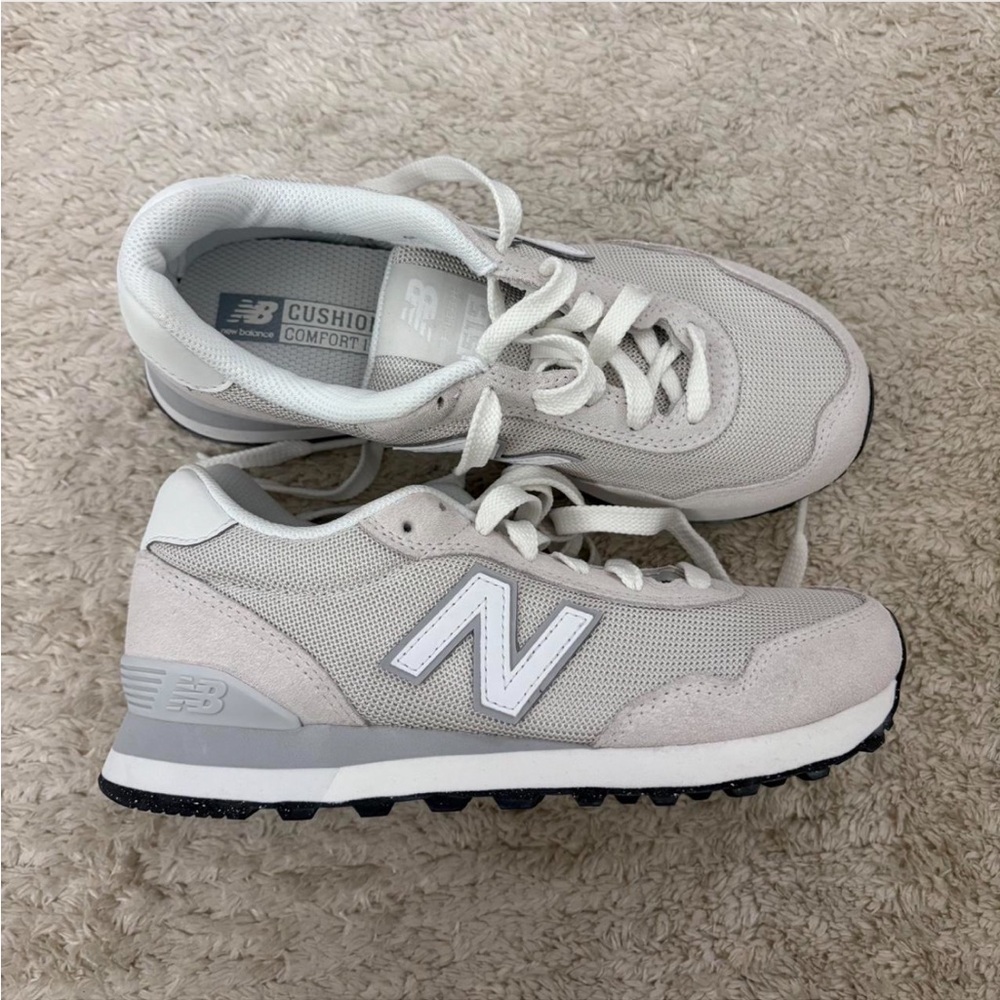 New Balance Light Gray and White Sneakers